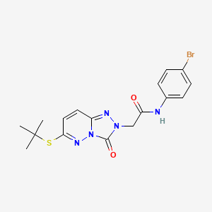 molecular formula C17H18BrN5O2S B2394635 N-(4-bromophenyl)-2-[6-(tert-butylsulfanyl)-3-oxo-2H,3H-[1,2,4]triazolo[4,3-b]pyridazin-2-yl]acetamide CAS No. 1040666-68-9