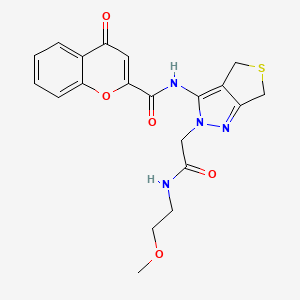 N-(2-(2-((2-methoxyethyl)amino)-2-oxoethyl)-4,6-dihydro-2H-thieno[3,4-c]pyrazol-3-yl)-4-oxo-4H-chromene-2-carboxamide