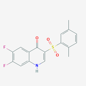 3-[(2,5-dimethylphenyl)sulfonyl]-6,7-difluoroquinolin-4(1H)-one