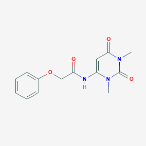 molecular formula C14H15N3O4 B2394645 N-(1,3-dimethyl-2,6-dioxo-1,2,3,6-tetrahydropyrimidin-4-yl)-2-phenoxyacetamide 