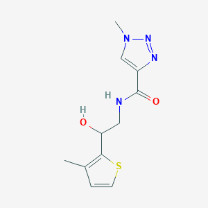 molecular formula C11H14N4O2S B2394647 N-(2-hydroxy-2-(3-methylthiophen-2-yl)ethyl)-1-methyl-1H-1,2,3-triazole-4-carboxamide CAS No. 1795493-23-0