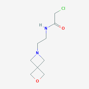 molecular formula C9H15ClN2O2 B2394651 2-Chloro-N-[2-(2-oxa-6-azaspiro[3.3]heptan-6-yl)ethyl]acetamide CAS No. 2411241-48-8