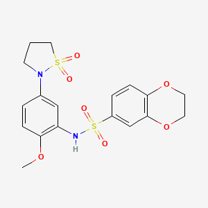 N-(5-(1,1-dioxidoisothiazolidin-2-yl)-2-methoxyphenyl)-2,3-dihydrobenzo[b][1,4]dioxine-6-sulfonamide