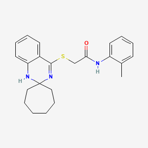 molecular formula C23H27N3OS B2394667 N-(2-methylphenyl)-2-{1'H-spiro[cycloheptane-1,2'-quinazoline]sulfanyl}acetamide CAS No. 893788-49-3