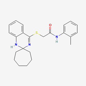 molecular formula C23H27N3OS B2394667 N-(2-methylphenyl)-2-spiro[1H-quinazoline-2,1'-cycloheptane]-4-ylsulfanylacetamide CAS No. 893788-49-3