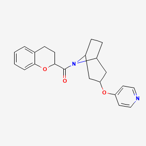 B2394686 chroman-2-yl((1R,5S)-3-(pyridin-4-yloxy)-8-azabicyclo[3.2.1]octan-8-yl)methanone CAS No. 2109581-43-1