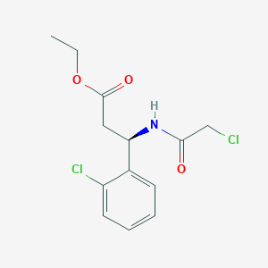 molecular formula C13H15Cl2NO3 B2394714 Ethyl (3R)-3-[(2-chloroacetyl)amino]-3-(2-chlorophenyl)propanoate CAS No. 2223090-61-5