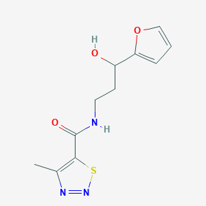 molecular formula C11H13N3O3S B2394717 N-(3-(furan-2-yl)-3-hydroxypropyl)-4-methyl-1,2,3-thiadiazole-5-carboxamide CAS No. 1421449-12-8
