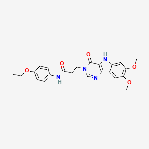 molecular formula C23H24N4O5 B2394721 3-(7,8-dimethoxy-4-oxo-4,5-dihydro-3H-pyrimido[5,4-b]indol-3-yl)-N-(4-ethoxyphenyl)propanamide CAS No. 1105227-24-4