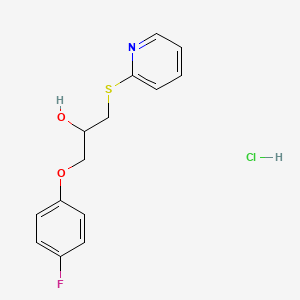 molecular formula C14H15ClFNO2S B2394727 1-(4-Fluorophenoxy)-3-(pyridin-2-ylthio)propan-2-ol hydrochloride CAS No. 1185374-12-2