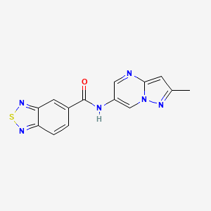 molecular formula C14H10N6OS B2394785 N-(2-methylpyrazolo[1,5-a]pyrimidin-6-yl)benzo[c][1,2,5]thiadiazole-5-carboxamide CAS No. 1797978-24-5