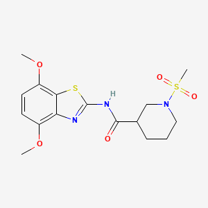 molecular formula C16H21N3O5S2 B2394807 N-(4,7-dimethoxybenzo[d]thiazol-2-yl)-1-(methylsulfonyl)piperidine-3-carboxamide CAS No. 1060167-71-6