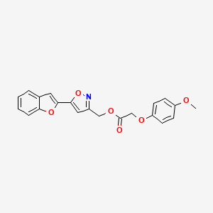 molecular formula C21H17NO6 B2394842 [5-(1-benzofuran-2-yl)-1,2-oxazol-3-yl]methyl 2-(4-methoxyphenoxy)acetate CAS No. 1105202-81-0