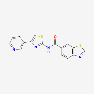 molecular formula C16H10N4OS2 B2394877 N-(4-(pyridin-3-yl)thiazol-2-yl)benzo[d]thiazole-6-carboxamide CAS No. 681168-35-4