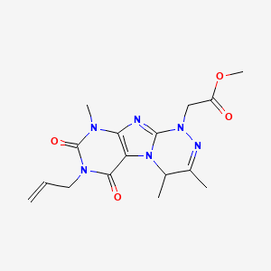 molecular formula C16H20N6O4 B2394894 methyl 2-(3,4,9-trimethyl-6,8-dioxo-7-prop-2-enyl-4H-purino[8,7-c][1,2,4]triazin-1-yl)acetate CAS No. 923487-59-6