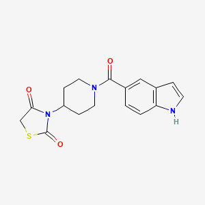 molecular formula C17H17N3O3S B2394897 3-[1-(1H-indole-5-carbonyl)piperidin-4-yl]-1,3-thiazolidine-2,4-dione CAS No. 1790201-54-5