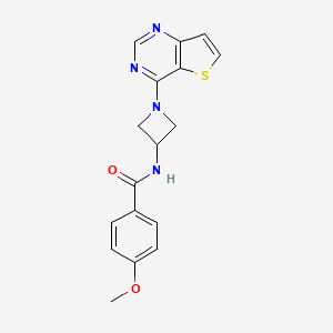 molecular formula C17H16N4O2S B2394914 4-methoxy-N-(1-{thieno[3,2-d]pyrimidin-4-yl}azetidin-3-yl)benzamide CAS No. 2380081-90-1