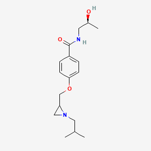 molecular formula C17H26N2O3 B2394953 N-[(2S)-2-Hydroxypropyl]-4-[[1-(2-methylpropyl)aziridin-2-yl]methoxy]benzamide CAS No. 2411184-18-2