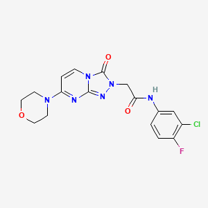 molecular formula C17H16ClFN6O3 B2394965 N-(3-chloro-4-fluorophenyl)-2-[7-(morpholin-4-yl)-3-oxo-2H,3H-[1,2,4]triazolo[4,3-a]pyrimidin-2-yl]acetamide CAS No. 1251558-32-3