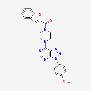 molecular formula C24H21N7O3 B2394973 benzofuran-2-yl(4-(3-(4-methoxyphenyl)-3H-[1,2,3]triazolo[4,5-d]pyrimidin-7-yl)piperazin-1-yl)methanone CAS No. 920204-89-3
