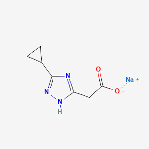 molecular formula C7H8N3NaO2 B2394985 Sodium 2-(5-cyclopropyl-1H-1,2,4-triazol-3-yl)acetate CAS No. 2126178-24-1