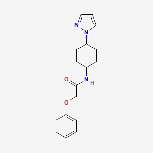 molecular formula C17H21N3O2 B2395058 2-phenoxy-N-[4-(1H-pyrazol-1-yl)cyclohexyl]acetamide CAS No. 2097927-34-7
