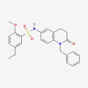 molecular formula C25H26N2O4S B2395062 N-(1-benzyl-2-oxo-1,2,3,4-tetrahydroquinolin-6-yl)-5-ethyl-2-methoxybenzene-1-sulfonamide CAS No. 951506-12-0