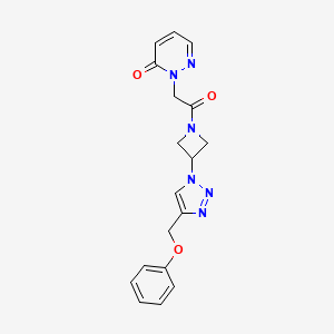 molecular formula C18H18N6O3 B2395083 2-(2-oxo-2-(3-(4-(phenoxymethyl)-1H-1,2,3-triazol-1-yl)azetidin-1-yl)ethyl)pyridazin-3(2H)-one CAS No. 2034402-64-5
