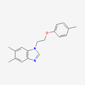 molecular formula C18H20N2O B2395098 5,6-Dimethyl-1-[2-(4-methylphenoxy)ethyl]benzimidazole CAS No. 637745-27-8