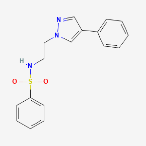 molecular formula C17H17N3O2S B2395106 N-(2-(4-phenyl-1H-pyrazol-1-yl)ethyl)benzenesulfonamide CAS No. 2034551-39-6