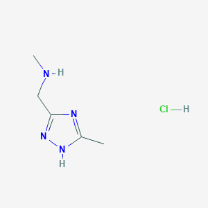 molecular formula C5H11ClN4 B2395175 methyl[(5-methyl-1h-1,2,4-triazol-3-yl)methyl]amine hydrochloride CAS No. 2155856-27-0