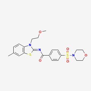 molecular formula C22H25N3O5S2 B2395180 N-[(2Z)-3-(2-methoxyethyl)-6-methyl-2,3-dihydro-1,3-benzothiazol-2-ylidene]-4-(morpholine-4-sulfonyl)benzamide CAS No. 864974-92-5