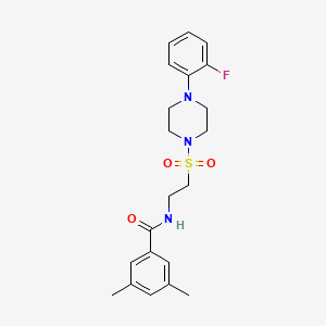 molecular formula C21H26FN3O3S B2395214 N-(2-{[4-(2-fluorophenyl)piperazin-1-yl]sulfonyl}ethyl)-3,5-dimethylbenzamide CAS No. 897613-47-7