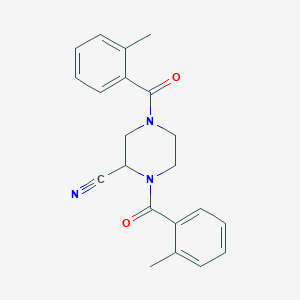 B2395224 1,4-Bis(2-methylbenzoyl)piperazine-2-carbonitrile CAS No. 2094375-04-7