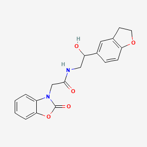 molecular formula C19H18N2O5 B2395225 N-(2-(2,3-dihydrobenzofuran-5-yl)-2-hydroxyethyl)-2-(2-oxobenzo[d]oxazol-3(2H)-yl)acetamide CAS No. 1421528-12-2