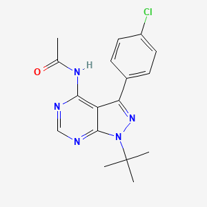 molecular formula C17H18ClN5O B2395241 N-[1-tert-butyl-3-(4-chlorophenyl)pyrazolo[3,4-d]pyrimidin-4-yl]acetamide CAS No. 303984-55-6