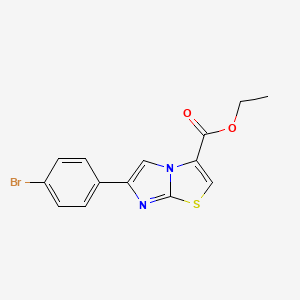 molecular formula C14H11BrN2O2S B2395247 Ethyl 6-(4-bromophenyl)imidazo[2,1-b][1,3]thiazole-3-carboxylate CAS No. 393107-89-6