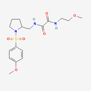 molecular formula C17H25N3O6S B2395261 N1-(2-methoxyethyl)-N2-((1-((4-methoxyphenyl)sulfonyl)pyrrolidin-2-yl)methyl)oxalamide CAS No. 896287-38-0
