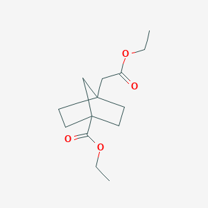 molecular formula C14H22O4 B2395268 Ethyl 4-(2-ethoxy-2-oxoethyl)bicyclo[2.2.1]heptane-1-carboxylate CAS No. 159329-31-4