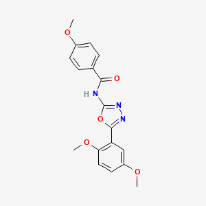 molecular formula C18H17N3O5 B2395285 N-[5-(2,5-dimethoxyphenyl)-1,3,4-oxadiazol-2-yl]-4-methoxybenzamide CAS No. 952841-06-4