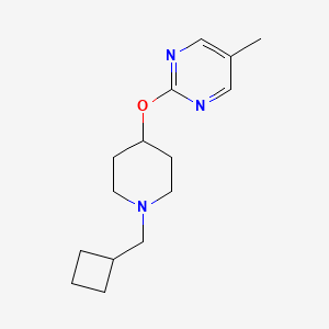 molecular formula C15H23N3O B2395303 2-[1-(Cyclobutylmethyl)piperidin-4-yl]oxy-5-methylpyrimidine CAS No. 2380143-40-6