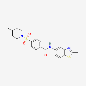 molecular formula C21H23N3O3S2 B2395309 N-(2-methylbenzo[d]thiazol-5-yl)-4-((4-methylpiperidin-1-yl)sulfonyl)benzamide CAS No. 683261-41-8
