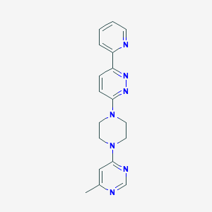 molecular formula C18H19N7 B2395321 3-[4-(6-Methylpyrimidin-4-yl)piperazin-1-yl]-6-(pyridin-2-yl)pyridazine CAS No. 2380143-89-3