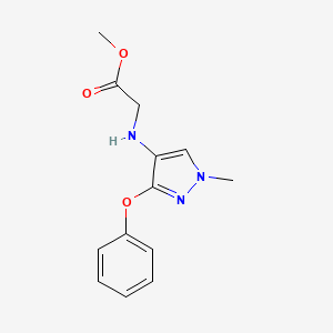 molecular formula C13H15N3O3 B2395327 Methyl 2-[(1-methyl-3-phenoxypyrazol-4-yl)amino]acetate CAS No. 2247206-50-2