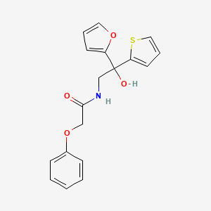 molecular formula C18H17NO4S B2395332 N-(2-(furan-2-yl)-2-hydroxy-2-(thiophen-2-yl)ethyl)-2-phenoxyacetamide CAS No. 2034398-78-0