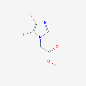 molecular formula C6H6I2N2O2 B2395344 methyl 2-(4,5-diiodo-1H-imidazol-1-yl)acetate CAS No. 1189749-31-2