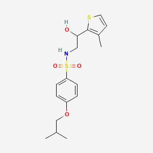 molecular formula C17H23NO4S2 B2395359 N-(2-hydroxy-2-(3-methylthiophen-2-yl)ethyl)-4-isobutoxybenzenesulfonamide CAS No. 1351631-19-0