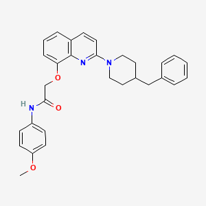 molecular formula C30H31N3O3 B2395368 2-((2-(4-benzylpiperidin-1-yl)quinolin-8-yl)oxy)-N-(4-methoxyphenyl)acetamide CAS No. 921535-10-6