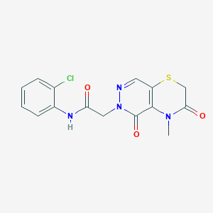 molecular formula C15H13ClN4O3S B2395393 N-(2-chlorophenyl)-2-(4-methyl-3,5-dioxo-3,4-dihydro-2H-pyridazino[4,5-b][1,4]thiazin-6(5H)-yl)acetamide CAS No. 1286699-98-6