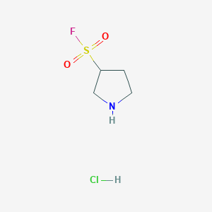molecular formula C4H9ClFNO2S B2395409 Pyrrolidine-3-sulfonyl fluoride hydrochloride CAS No. 2137930-52-8
